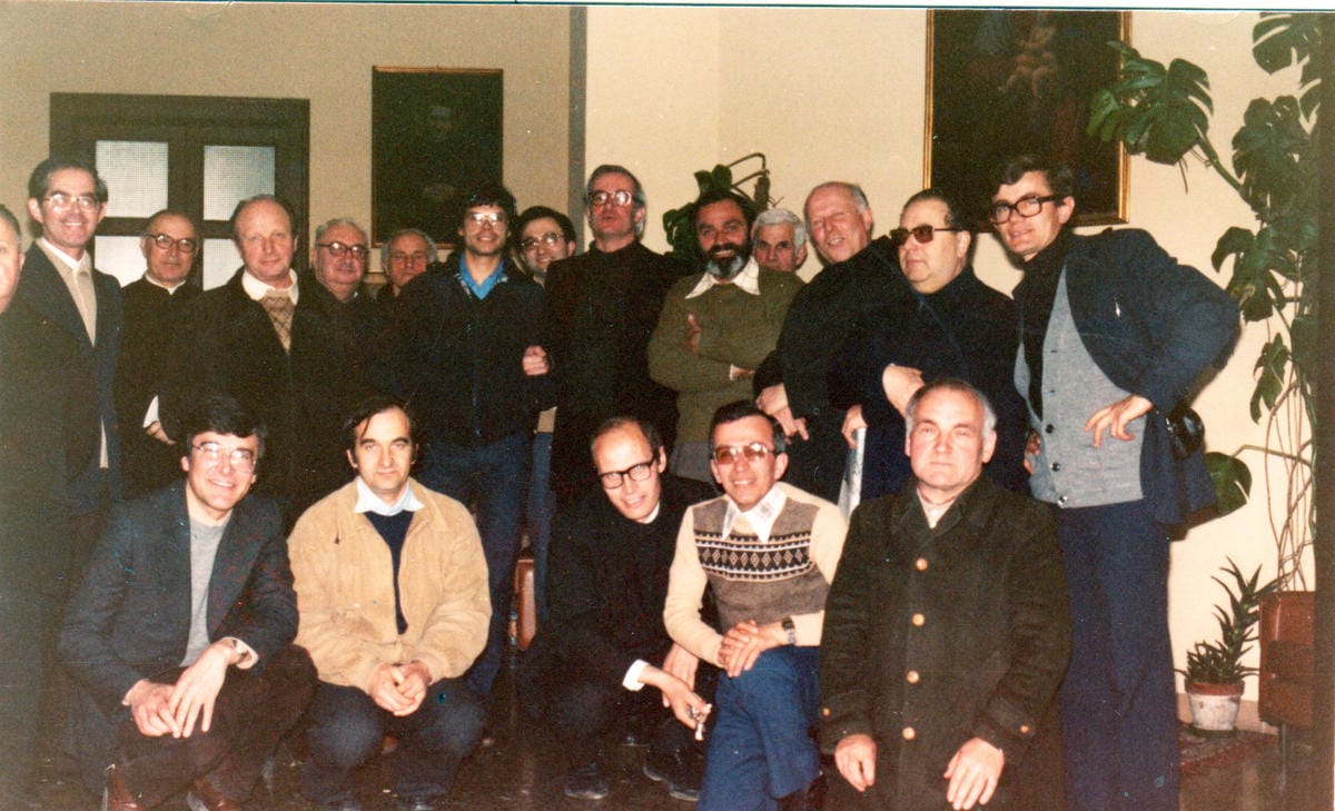 1980, don Bruno con la Comunità salesiana